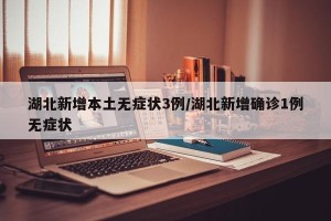 湖北新增本土无症状3例/湖北新增确诊1例无症状